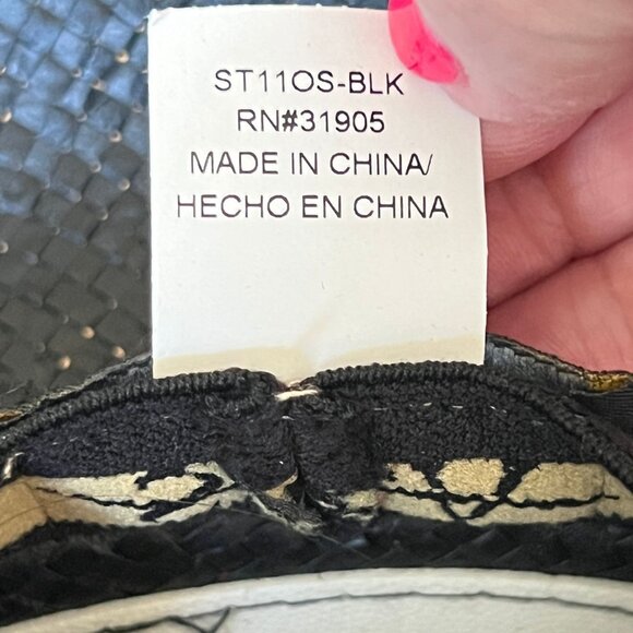 Scala Black Toyo Straw Cowboy Hat S/M Rainbow Band Western Style Rodeo Festival - Picture 11 of 12